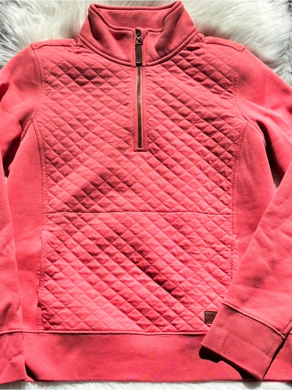L.L. Bean Quilted Coral Women's Shorts, more of a peach than pink color.
